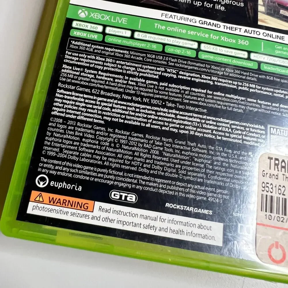 Grand Theft Auto V (Microsoft Xbox 360, 2013)‎ Complete Map 2 Discs Tested GTA 5